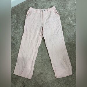 Lauren Ralph Lauren 100% linen light pink size 6 petite straight wide leg pants